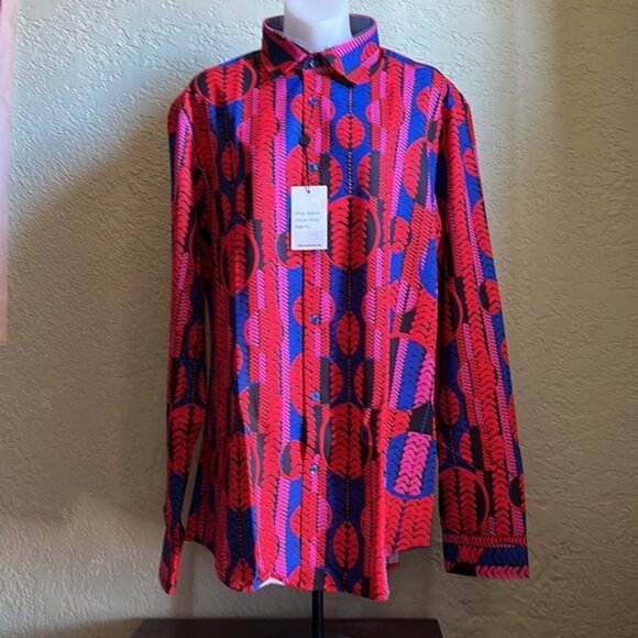 SUSLO Couture Multicolor Long Sleeve Button Down Shirt Size XL (Silm Fit) - Picture 1 of 5